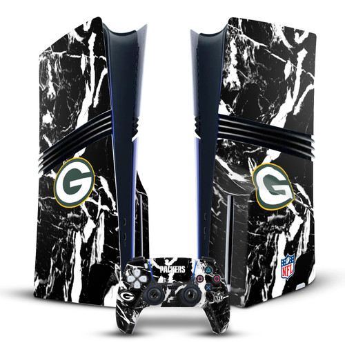 NFL Green Bay Packers Marble Vinyl Sticker Skin Decal Cover for Sony PS5 Pro Disc Edition Bundle