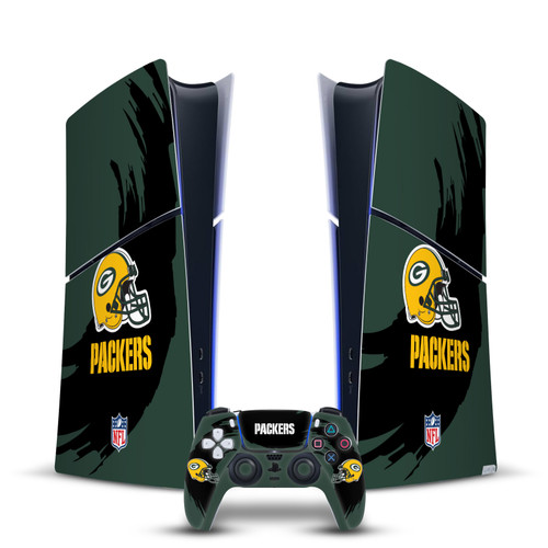 NFL Green Bay Packers Sweep Stroke Vinyl Sticker Skin Decal Cover for Sony PS5 Slim Digital Edition Bundle