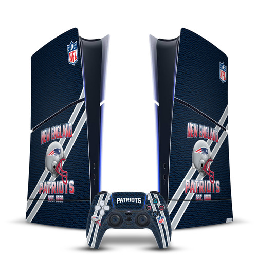 NFL Team 2 New England Patriots Vinyl Sticker Skin Decal Cover for Sony PS5 Slim Digital Edition Bundle
