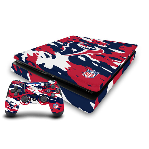 NFL Houston Texans Camou Vinyl Sticker Skin Decal Cover for Sony PS4 Slim Console & Controller