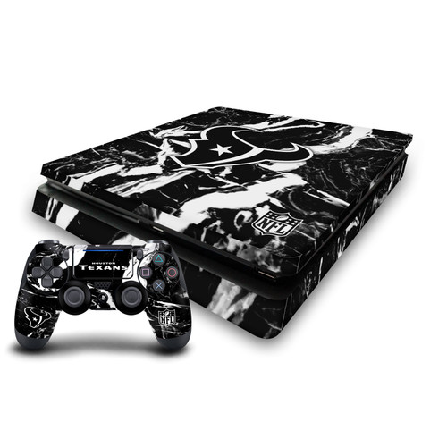 NFL Houston Texans Marble Vinyl Sticker Skin Decal Cover for Sony PS4 Slim Console & Controller