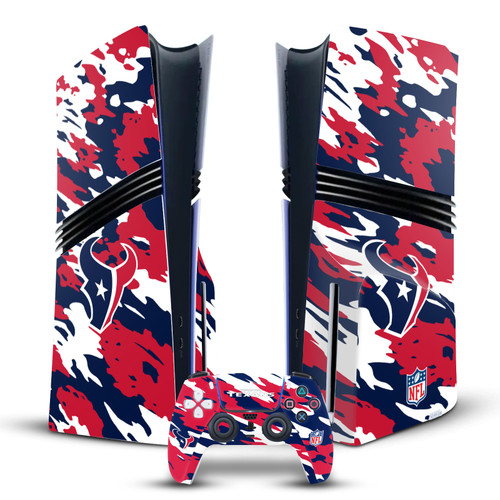 NFL Houston Texans Camou Vinyl Sticker Skin Decal Cover for Sony PS5 Pro Disc Edition Bundle