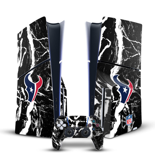 NFL Houston Texans Marble Vinyl Sticker Skin Decal Cover for Sony PS5 Slim Disc Edition Bundle