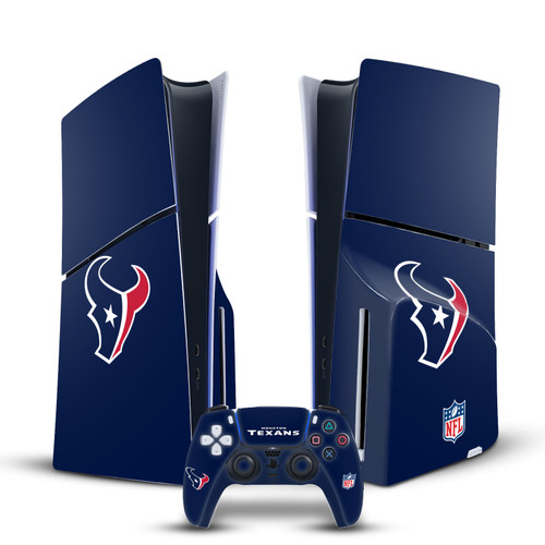 NFL Houston Texans Plain Vinyl Sticker Skin Decal Cover for Sony PS5 Slim Disc Edition Bundle