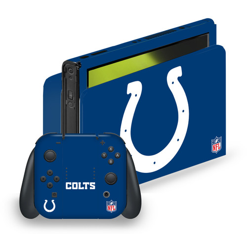 NFL Indianapolis Colts Plain Vinyl Sticker Skin Decal Cover for Nintendo Switch OLED Bundle