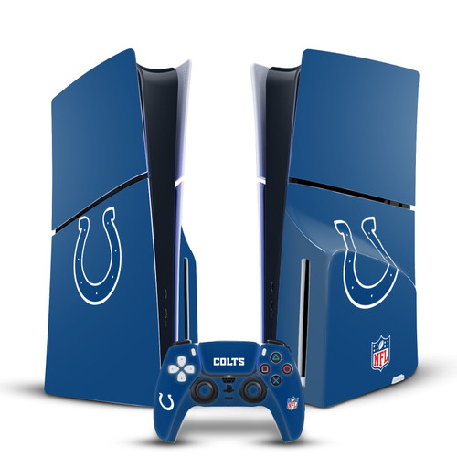 NFL Indianapolis Colts Plain Vinyl Sticker Skin Decal Cover for Sony PS5 Slim Disc Edition Bundle