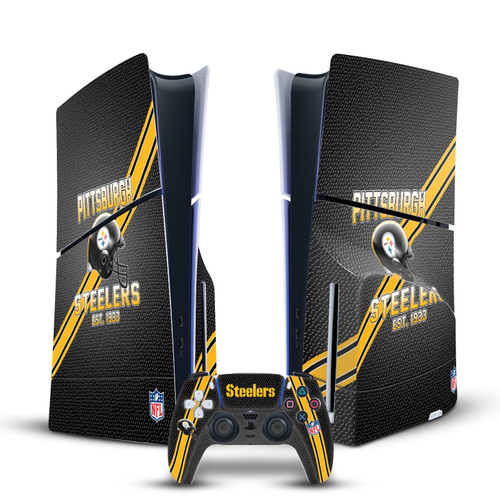 NFL Team 2 Pittsburgh Steelers Vinyl Sticker Skin Decal Cover for Sony PS5 Slim Disc Edition Bundle