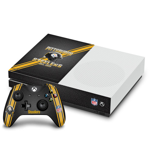 NFL Team 2 Pittsburgh Steelers Vinyl Sticker Skin Decal Cover for Microsoft One S Console & Controller