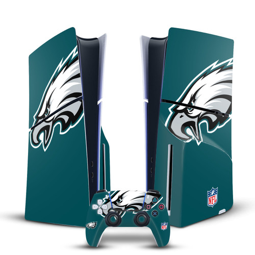 NFL Philadelphia Eagles Oversize Vinyl Sticker Skin Decal Cover for Sony PS5 Slim Disc Edition Bundle