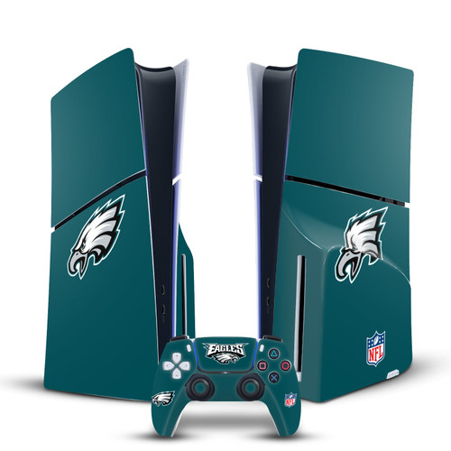 NFL Philadelphia Eagles Plain Vinyl Sticker Skin Decal Cover for Sony PS5 Slim Disc Edition Bundle