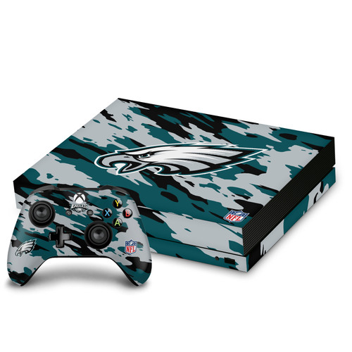 NFL Philadelphia Eagles Camou Vinyl Sticker Skin Decal Cover for Microsoft Xbox One X Bundle