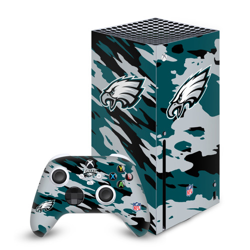 NFL Philadelphia Eagles Camou Vinyl Sticker Skin Decal Cover for Microsoft Series X Console & Controller