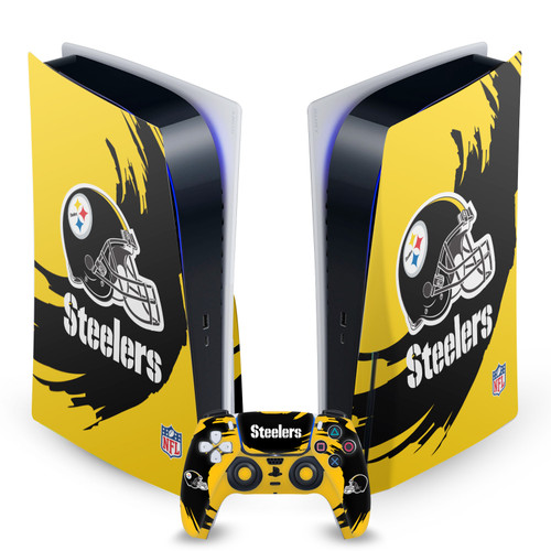 NFL Pittsburgh Steelers Sweep Stroke Vinyl Sticker Skin Decal Cover for Sony PS5 Disc Edition Bundle