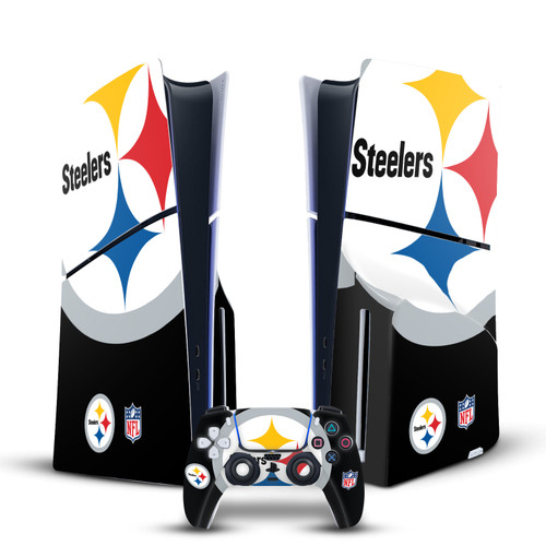 NFL Pittsburgh Steelers Oversize Vinyl Sticker Skin Decal Cover for Sony PS5 Slim Disc Edition Bundle