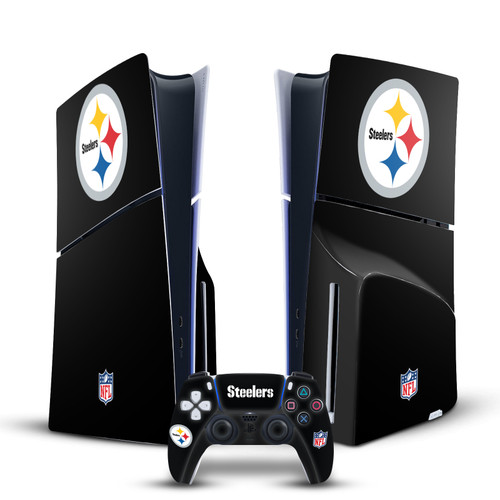 NFL Pittsburgh Steelers Plain Vinyl Sticker Skin Decal Cover for Sony PS5 Slim Disc Edition Bundle