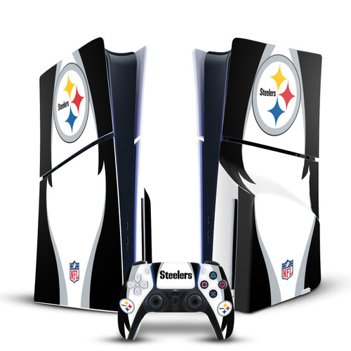 NFL Pittsburgh Steelers Side Details Vinyl Sticker Skin Decal Cover for Sony PS5 Slim Disc Edition Bundle
