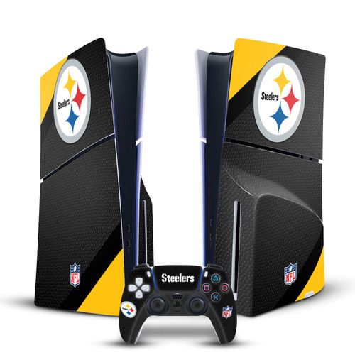NFL Pittsburgh Steelers Logo Art Vinyl Sticker Skin Decal Cover for Sony PS5 Slim Disc Edition Bundle