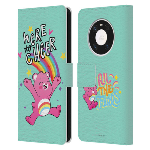 Care Bears Graphics Cheer Leather Book Wallet Case Cover For Huawei Mate 40 Pro 5G