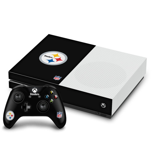 NFL Pittsburgh Steelers Plain Vinyl Sticker Skin Decal Cover for Microsoft One S Console & Controller