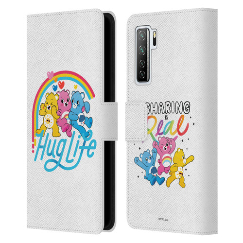 Care Bears Graphics Group Hug Life Leather Book Wallet Case Cover For Huawei Nova 7 SE/P40 Lite 5G