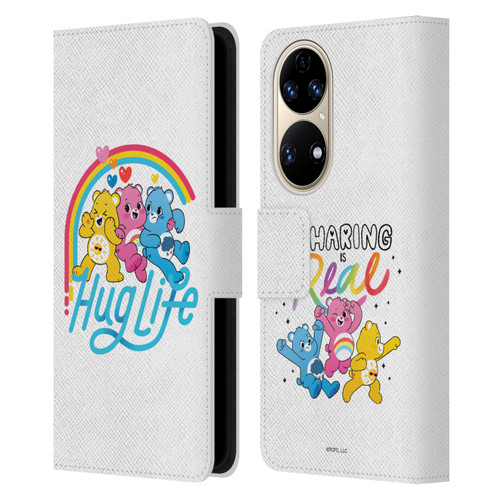 Care Bears Graphics Group Hug Life Leather Book Wallet Case Cover For Huawei P50