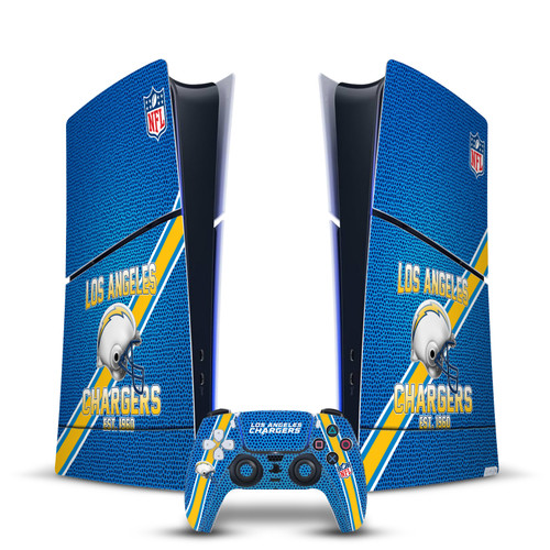 NFL Team 2 Los Angeles Chargers Vinyl Sticker Skin Decal Cover for Sony PS5 Slim Digital Edition Bundle