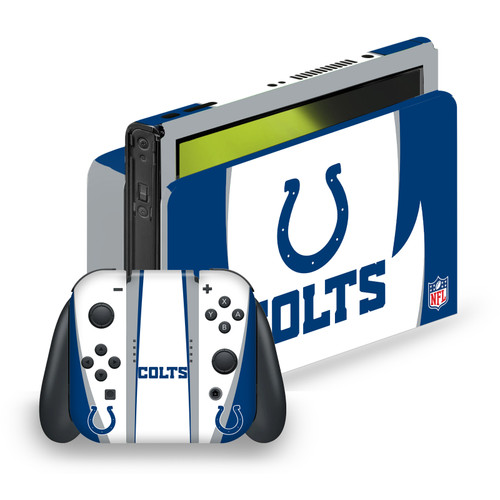 NFL Indianapolis Colts Side Details Vinyl Sticker Skin Decal Cover for Nintendo Switch OLED Bundle