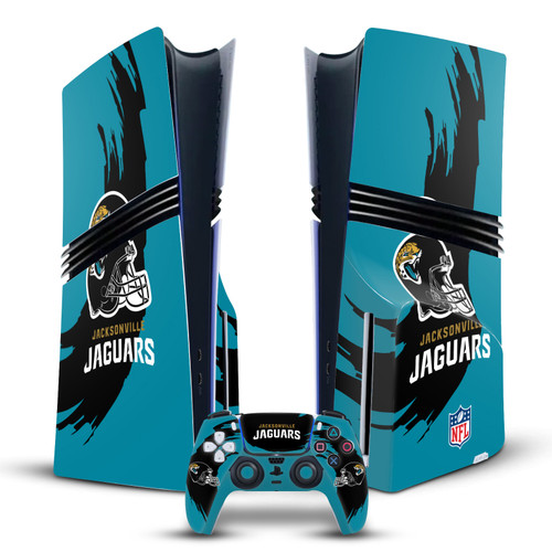 NFL Jacksonville Jaguars Sweep Stroke Vinyl Sticker Skin Decal Cover for Sony PS5 Pro Disc Edition Bundle