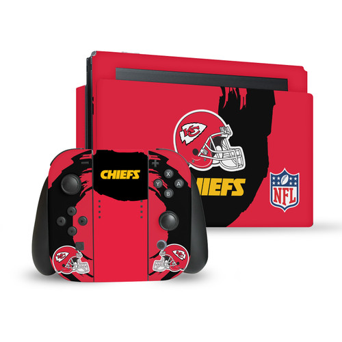 NFL Kansas City Chiefs Sweep Stroke Vinyl Sticker Skin Decal Cover for Nintendo Switch Bundle