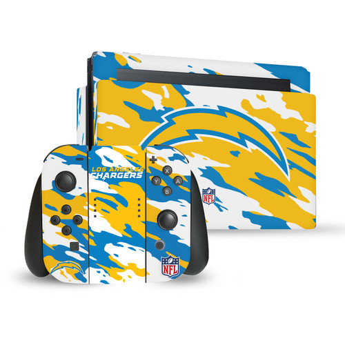 NFL Los Angeles Chargers Camou Vinyl Sticker Skin Decal Cover for Nintendo Switch Bundle