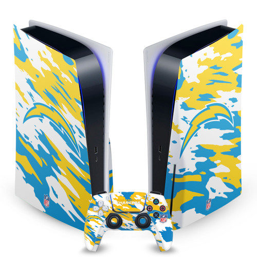 NFL Los Angeles Chargers Camou Vinyl Sticker Skin Decal Cover for Sony PS5 Disc Edition Bundle