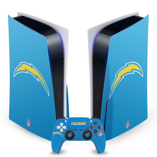 NFL Los Angeles Chargers Plain Vinyl Sticker Skin Decal Cover for Sony PS5 Disc Edition Bundle