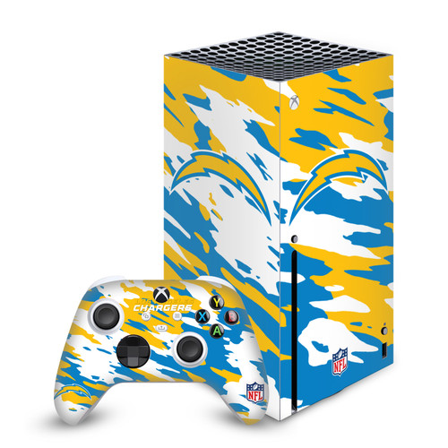 NFL Los Angeles Chargers Camou Vinyl Sticker Skin Decal Cover for Microsoft Series X Console & Controller