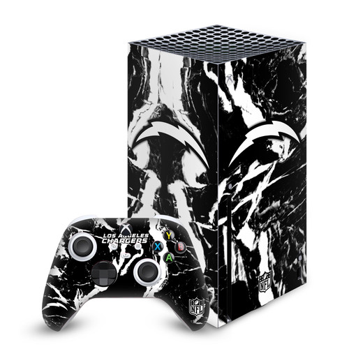 NFL Los Angeles Chargers Marble Vinyl Sticker Skin Decal Cover for Microsoft Series X Console & Controller