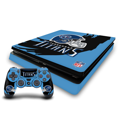 NFL Tennessee Titans Sweep Stroke Vinyl Sticker Skin Decal Cover for Sony PS4 Slim Console & Controller