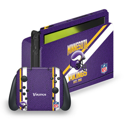 NFL Team 2 Minnesota Vikings Vinyl Sticker Skin Decal Cover for Nintendo Switch OLED Bundle