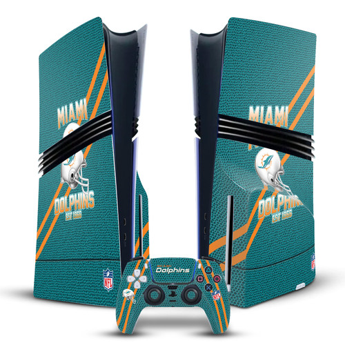 NFL Team 2 Miami Dolphins Vinyl Sticker Skin Decal Cover for Sony PS5 Pro Disc Edition Bundle