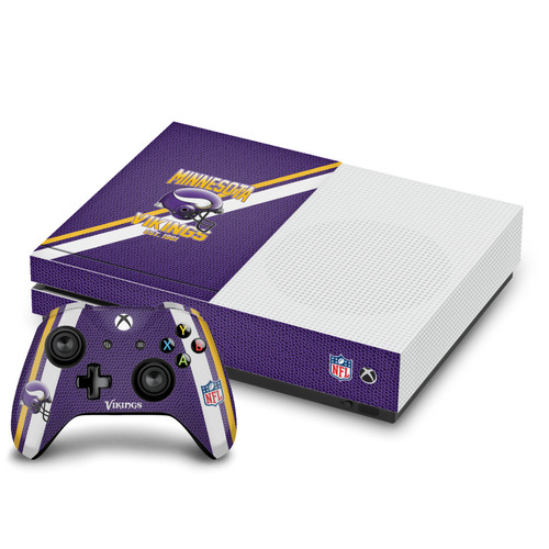 NFL Team 2 Minnesota Vikings Vinyl Sticker Skin Decal Cover for Microsoft One S Console & Controller