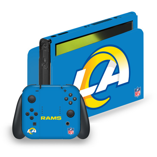 NFL Los Angeles Rams Plain Vinyl Sticker Skin Decal Cover for Nintendo Switch OLED Bundle