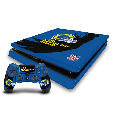 NFL Los Angeles Rams Sweep Stroke Vinyl Sticker Skin Decal Cover for Sony PS4 Slim Console & Controller