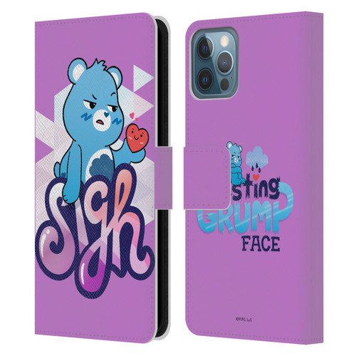 Care Bears Graphics Grumpy Leather Book Wallet Case Cover For Apple iPhone 12 / iPhone 12 Pro