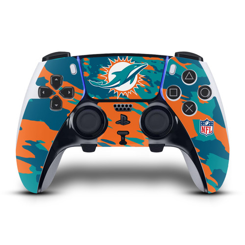 NFL Miami Dolphins Camou Vinyl Sticker Skin Decal Cover for Sony PS5 DualSense Edge Controller