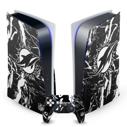 NFL Miami Dolphins Marble Vinyl Sticker Skin Decal Cover for Sony PS5 Disc Edition Bundle