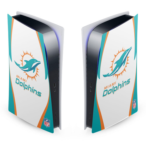 NFL Miami Dolphins Side Details Vinyl Sticker Skin Decal Cover for Sony PS5 Digital Edition Console