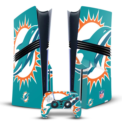 NFL Miami Dolphins Oversize Vinyl Sticker Skin Decal Cover for Sony PS5 Pro Disc Edition Bundle