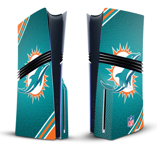 NFL Miami Dolphins Stripe Vinyl Sticker Skin Decal Cover for Sony PS5 Pro Disc Edition Console