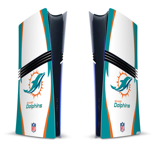NFL Miami Dolphins Side Details Vinyl Sticker Skin Decal Cover for Sony PS5 Pro Digital Edition Console
