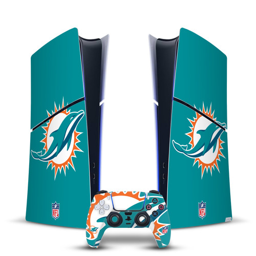 NFL Miami Dolphins Oversize Vinyl Sticker Skin Decal Cover for Sony PS5 Slim Digital Edition Bundle