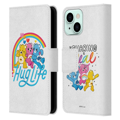 Care Bears Graphics Group Hug Life Leather Book Wallet Case Cover For Apple iPhone 13 Mini