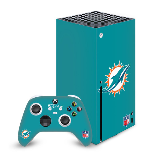 NFL Miami Dolphins Plain Vinyl Sticker Skin Decal Cover for Microsoft Series X Console & Controller